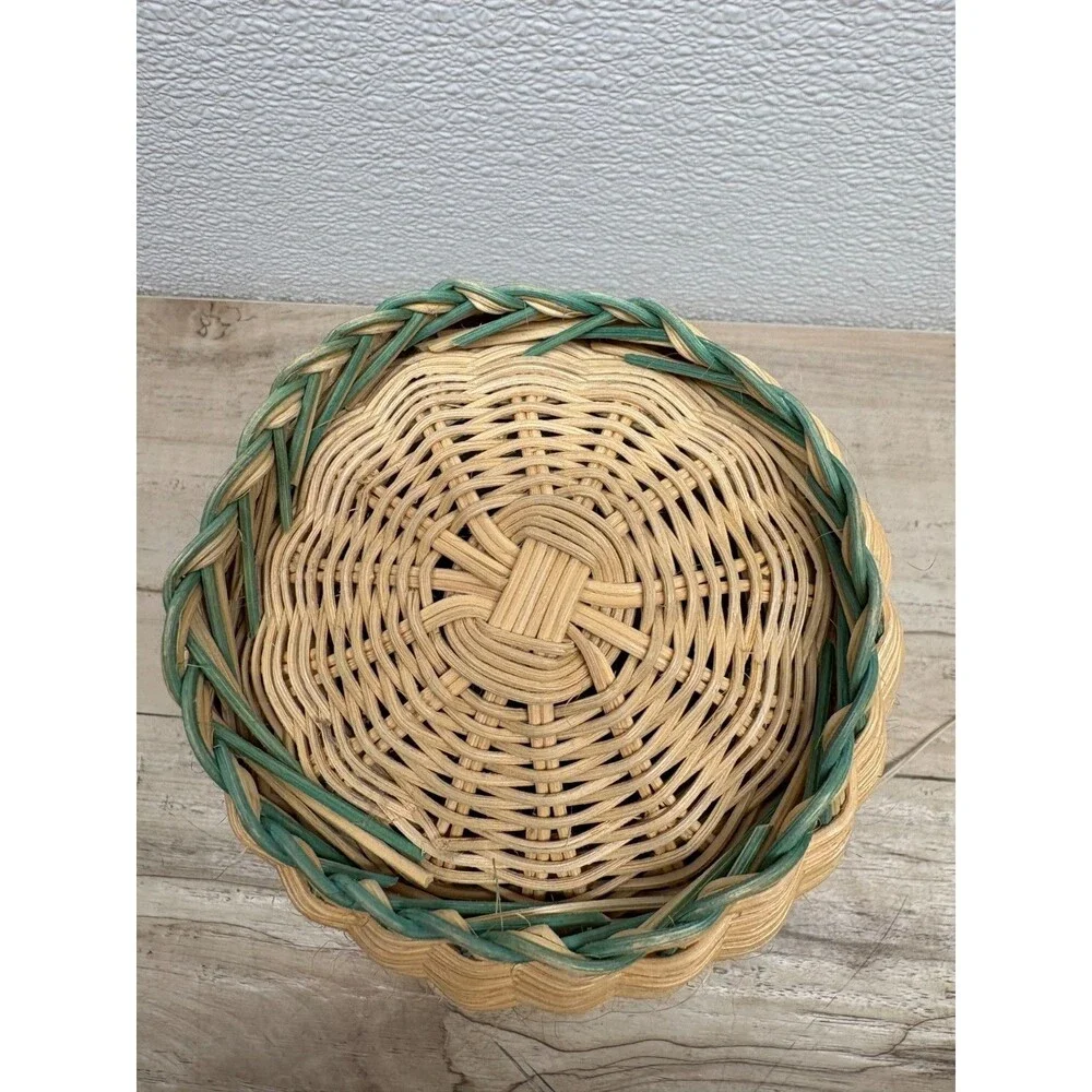 Vtg Handwoven Vase Basket Cherokee Style Handmade In USA